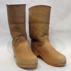 Penelope Chilvers Shearling & Leather clog boots 7